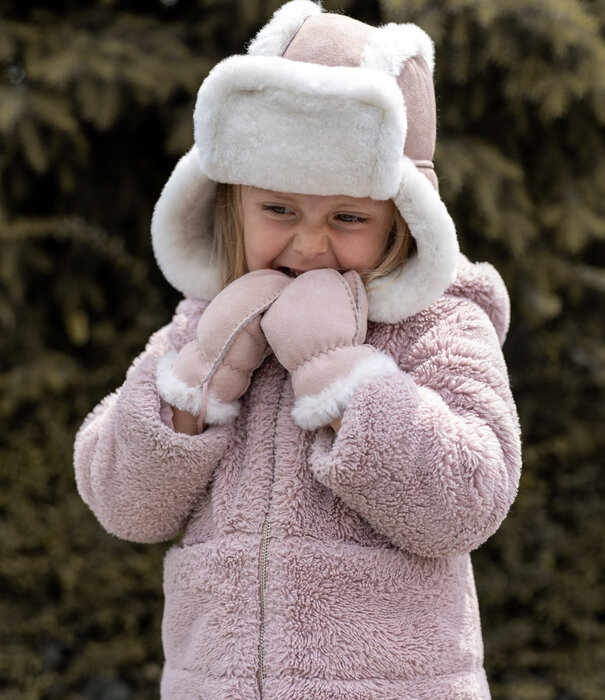 Van Buren sinds 1861 Schapenvacht baby & kinder muts - Roze - 4 kleuren