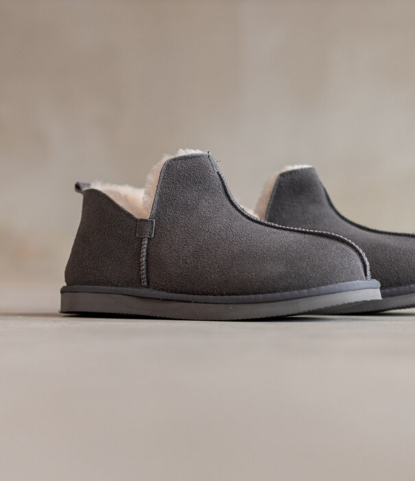 Van Buren sinds 1861 Lamsvacht Pantoffels Nooa Grijs - Maat 37 t/m 43