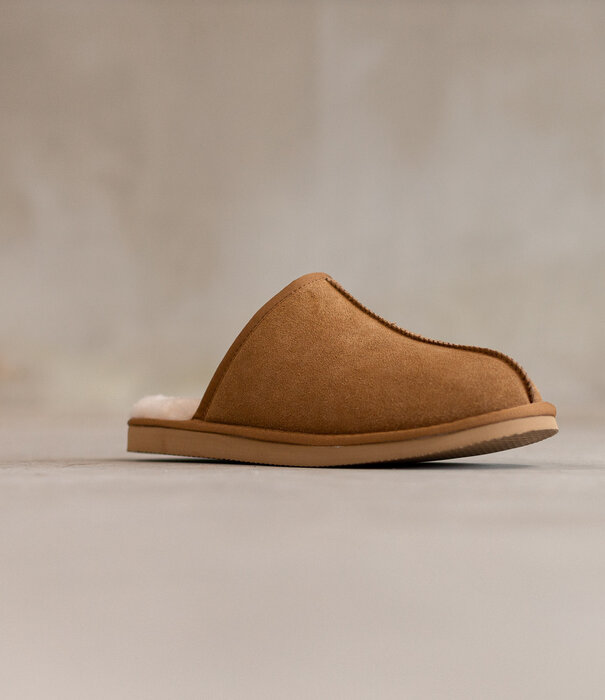 Van Buren sinds 1861 Lamsvacht Slippers Jaki Camel- Maat 37 t/m 49