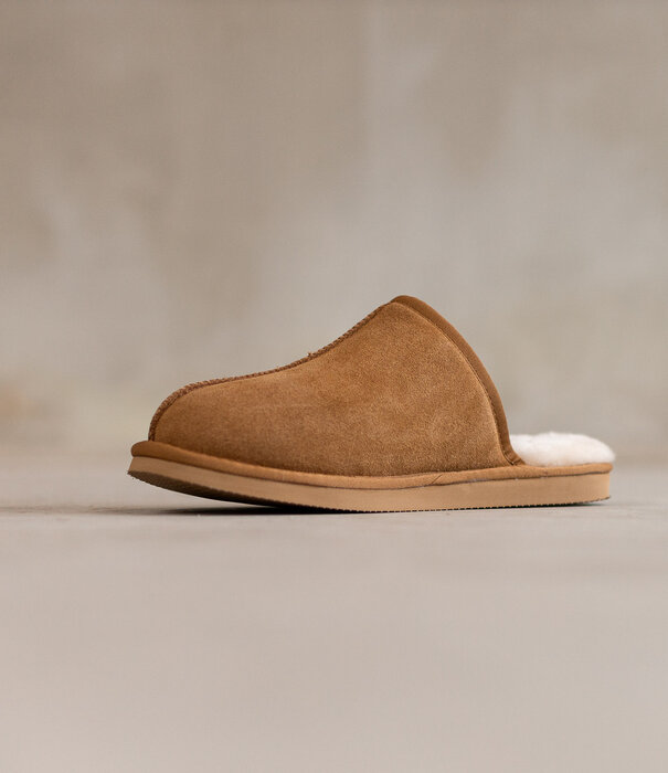 Van Buren sinds 1861 Lamsvacht Slippers Jaki Camel- Maat 37 t/m 49