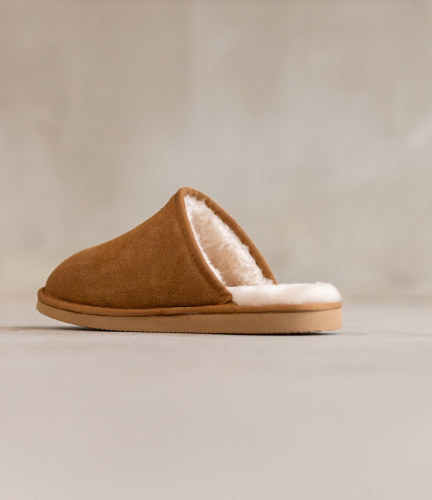 Van Buren sinds 1861 Lamsvacht Slippers Jaki Camel- Maat 37 t/m 49