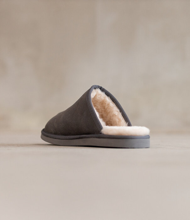 Van Buren sinds 1861 Lamsvacht Slippers Jaki Grijs - Maat 37 t/m 49
