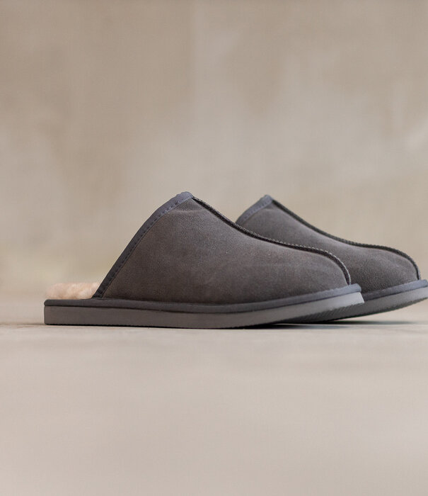 Van Buren sinds 1861 Lamsvacht Slippers Jaki Grijs - Maat 37 t/m 49