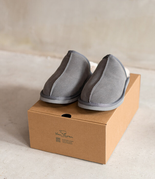 Van Buren sinds 1861 Lamsvacht Slippers Jaki Grijs - Maat 37 t/m 49