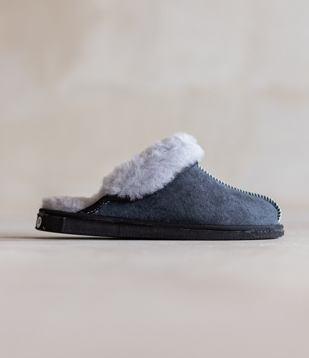 Van Buren sinds 1861 Lamsvacht Instap Dames Pantoffel Grijs - Maat 36 t/m 46
