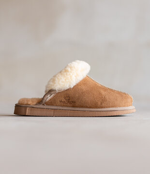 Lamsvacht Instap Dames Pantoffel Camel