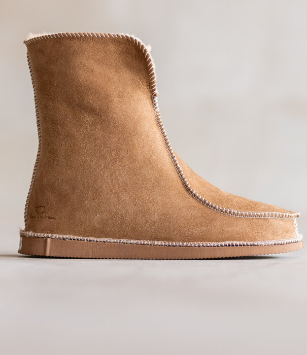 Van Buren sinds 1861 Lamsvacht Laars Pantoffels Camel - Hoog Model