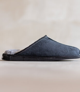 Lamsvacht Heren Slipper Instap Pantoffel Grijs