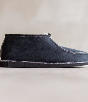 Klassieke Lamsvacht Heren Pantoffel Grijs