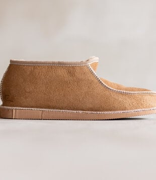 Klassieke Lamsvacht Heren Pantoffel Camel