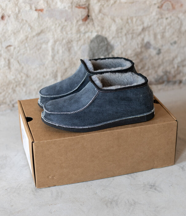 Van Buren sinds 1861 Klassieke Lamsvacht Heren Pantoffel Grijs