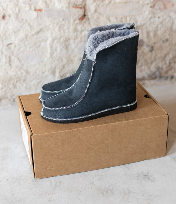 Van Buren sinds 1861 Lamsvacht Laars Pantoffels Grijs - Hoog Model