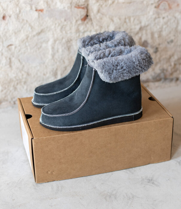 Van Buren sinds 1861 Lamsvacht Laars Pantoffels Grijs - Hoog Model