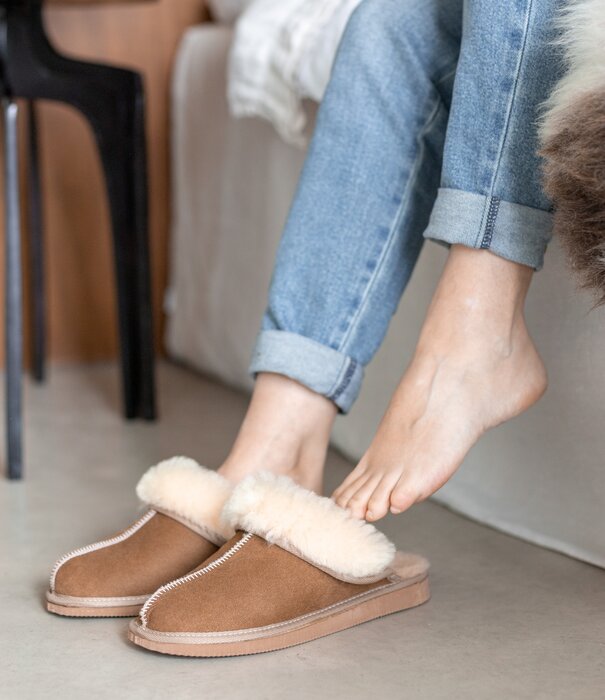Van Buren sinds 1861 Lamsvacht Instap Dames Pantoffel - Maat 36 t/m 46