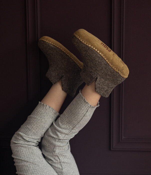 esgii Filz Hoher Kinder Hausschuh - Sesam - Größe 24 bis 35 - Weiche Sohle