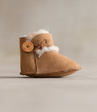 Schapenvacht babyslofjes -  Davin - Camel