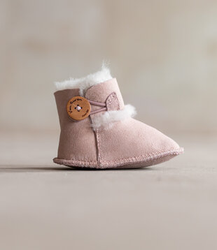 Schapenvacht babyslofjes -  Davin - Roze