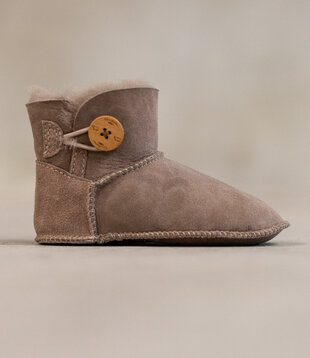 Lamsvacht kindersloffen Davin - Taupe