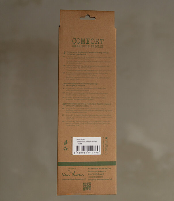 Van Buren sinds 1861 Lamsvacht Comfort Inlegzolen - Maat 36 t/m 47