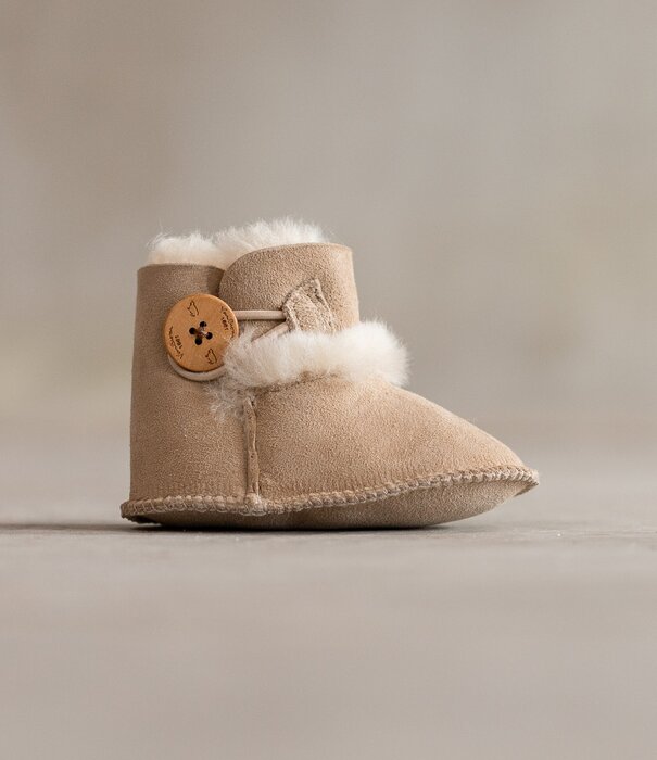 Van Buren sinds 1861 Schapenvacht babyslofjes - Davin - Offwhite - 3 maten