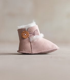 Schapenvacht babyslofjes -  Davin - Roze
