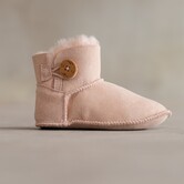 Lamsvacht kindersloffen Davin - Roze - 3 maten