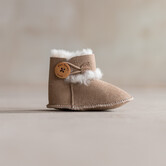 Schapenvacht babyslofjes -  Davin - Taupe - 3 maten