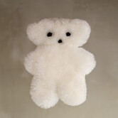 Buurtje Beer - Merino Schapenvacht Knuffel - Wit - Groot