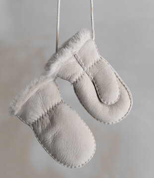Schapenvacht baby & kinder wantjes - Wit