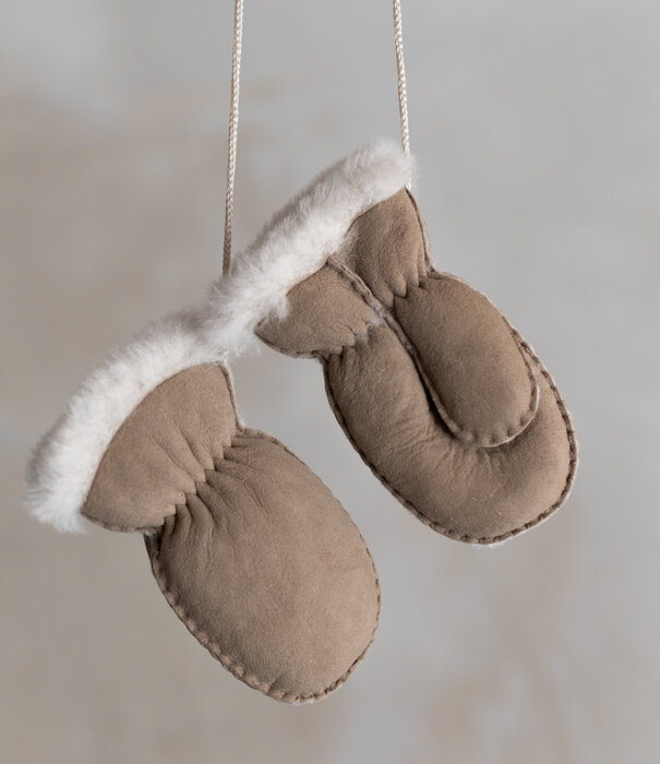 Van Buren sinds 1861 Schapenvacht baby & kinder wantjes - Taupe - S | 1-2Y