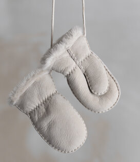 Schapenvacht baby & kinder wantjes - Wit