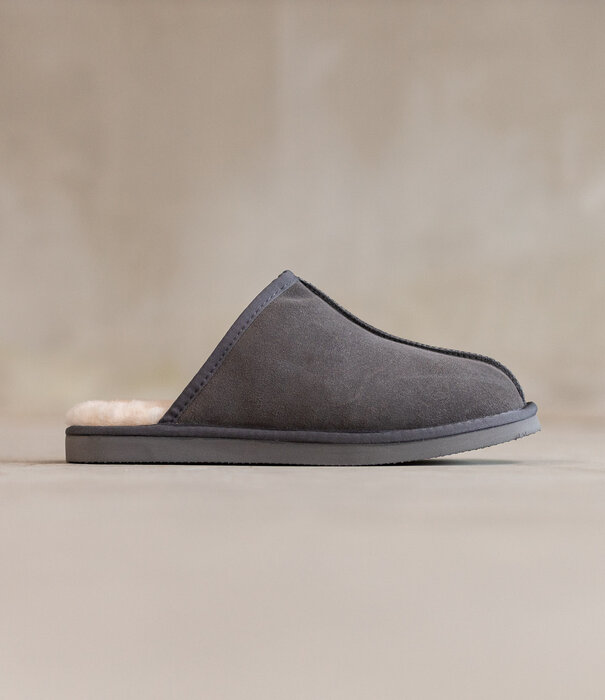 Van Buren sinds 1861 Lamsvacht Slippers Jaki Grijs - Maat 37 t/m 49