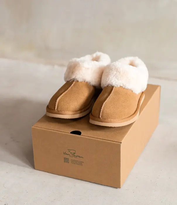 Van Buren sinds 1861 Pantoffels Tuula Camel - Maat: 40