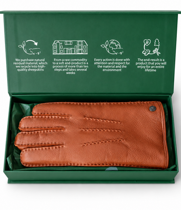 Van Buren sinds 1861 Hertenleren Handshoenen met Alpacavacht Voering - Rusty Camel