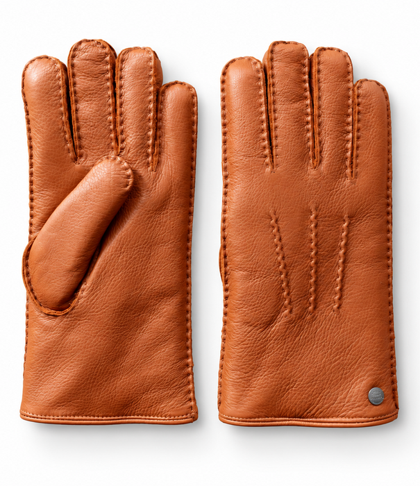 Van Buren sinds 1861 Hertenleren Handshoenen met Alpacavacht Voering - Rusty Camel