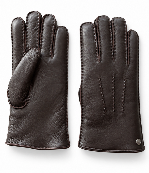 Van Buren sinds 1861 Hertenleren Handshoenen met Alpacavacht Voering - Bruin