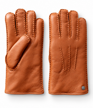 Hertenleren Handshoenen met Alpacavacht - Rusty Camel