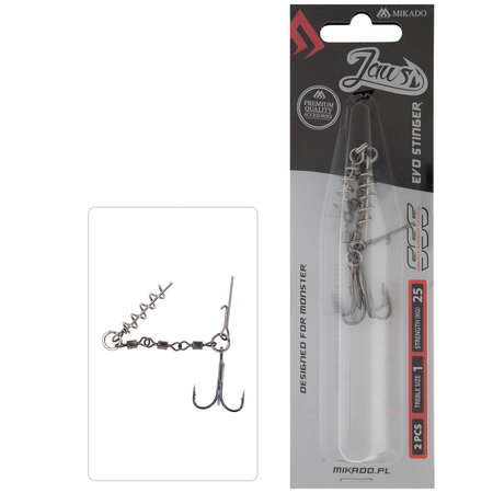 Jaws Evo Screw Stinger System mit Pin & Wirbel 5cm