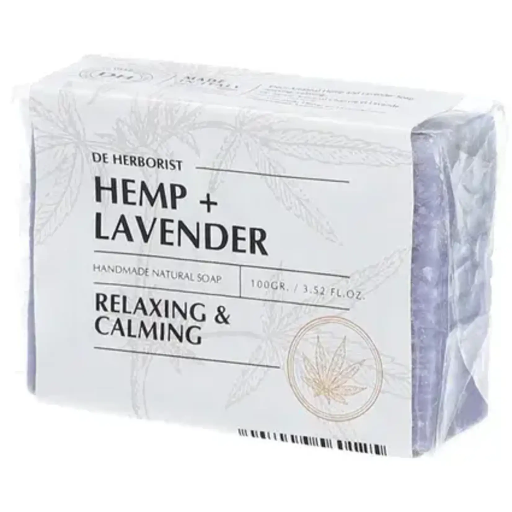 DE HERBORIST Natural Hemp Soap + Lavender | De Herborist | Kalmerende Zeep met Hennep & Lavendel | 100% Natuurlijk