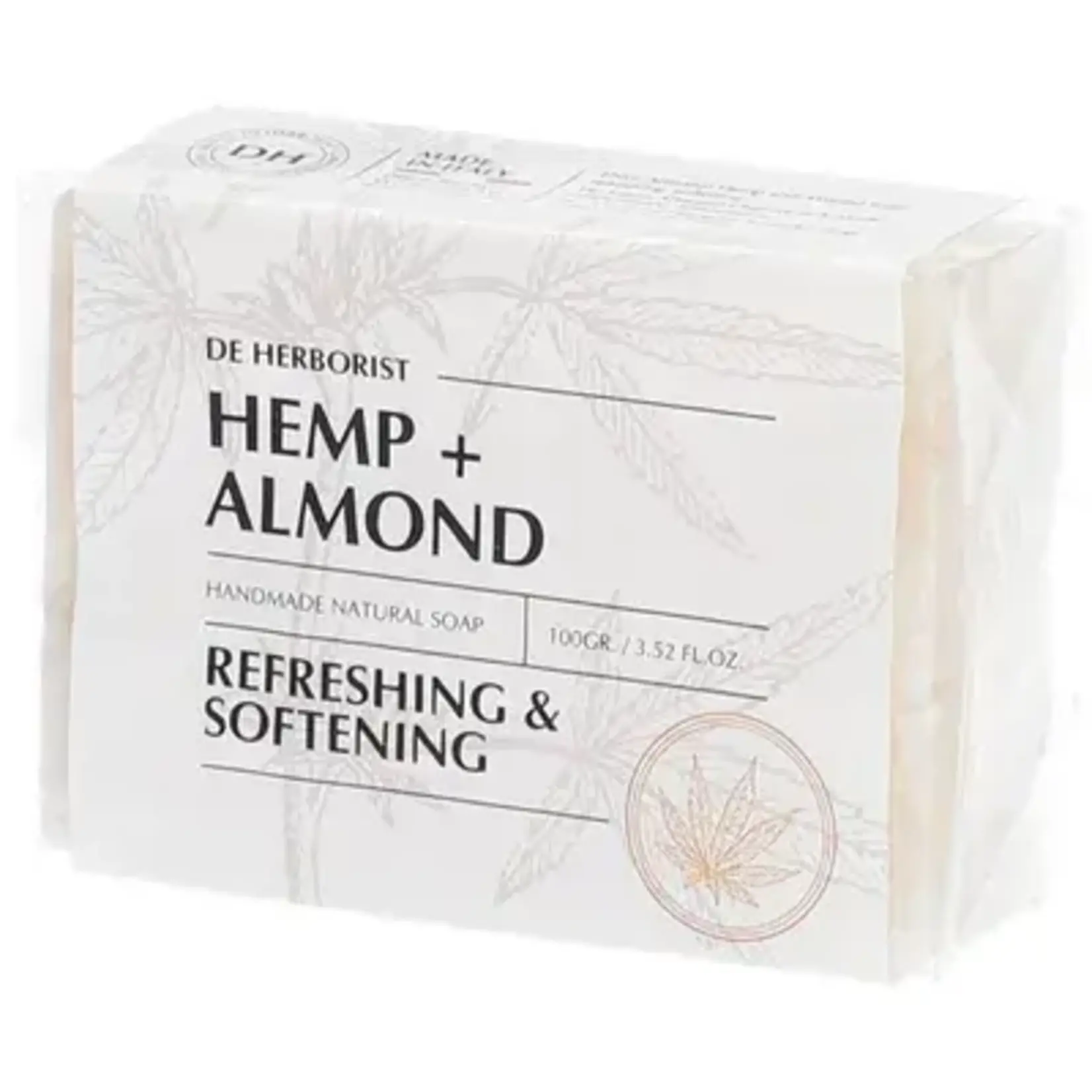 DE HERBORIST Natural Hemp Soap + Almond | De Herborist | Voedende Amandelzeep met Hennep | 100% Natuurlijk