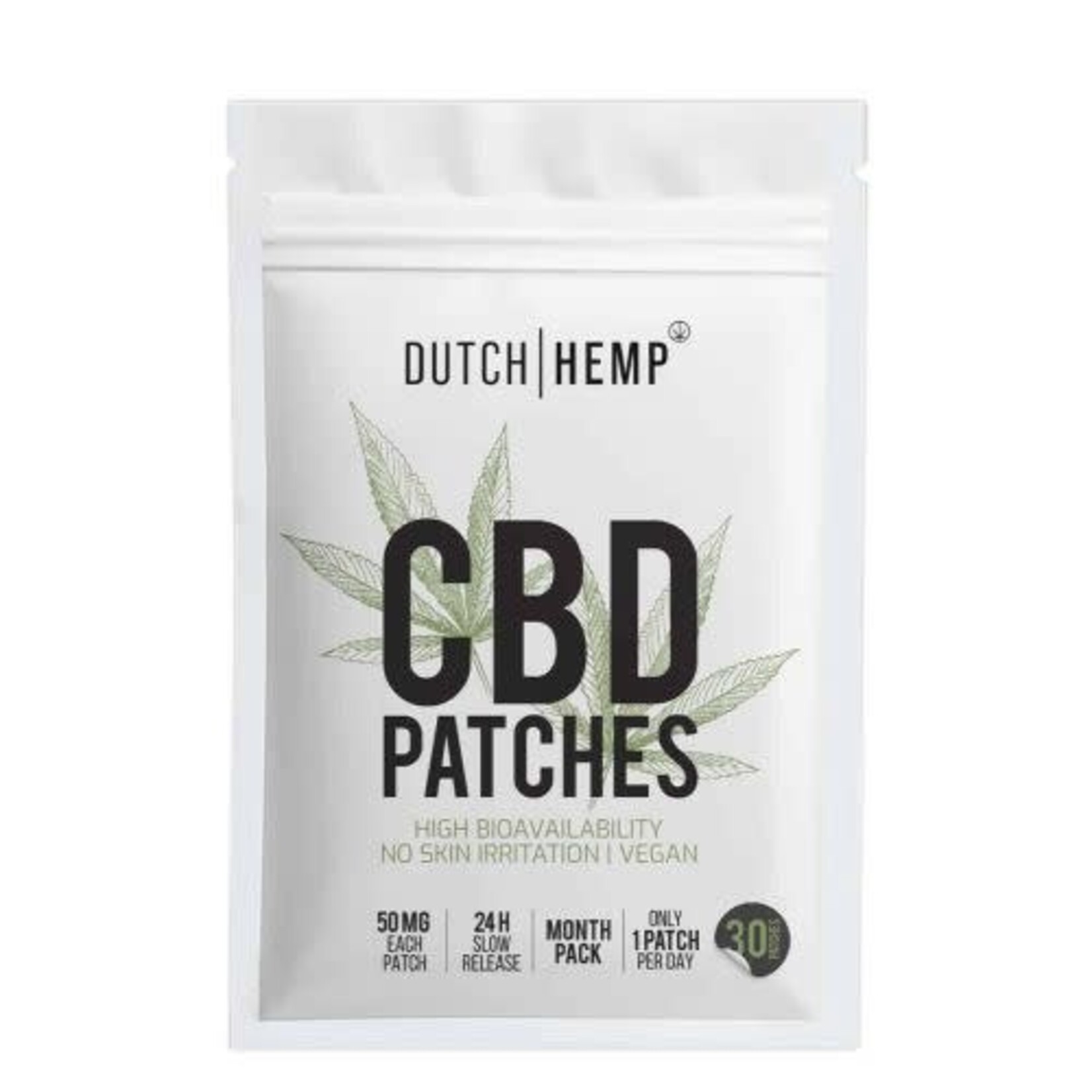 DUTCH HEMP CBD-transdermale pleisters met 50 mg – voor geleidelijke afgifte | DUTCH HEMP