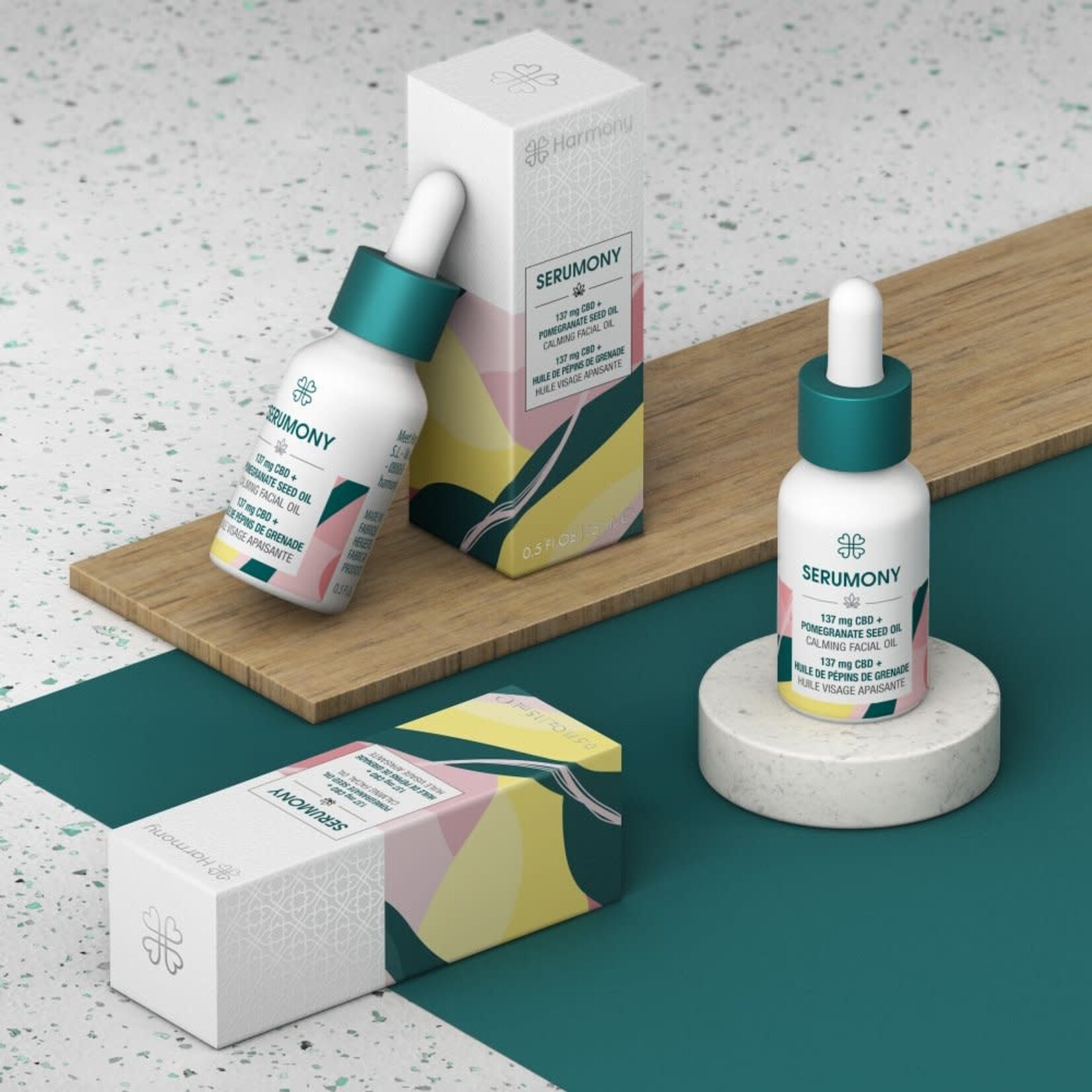 HARMONY Natuurlijke gezichtsolie met CBD, granaatappel & saffloer – HARMONY Serumony