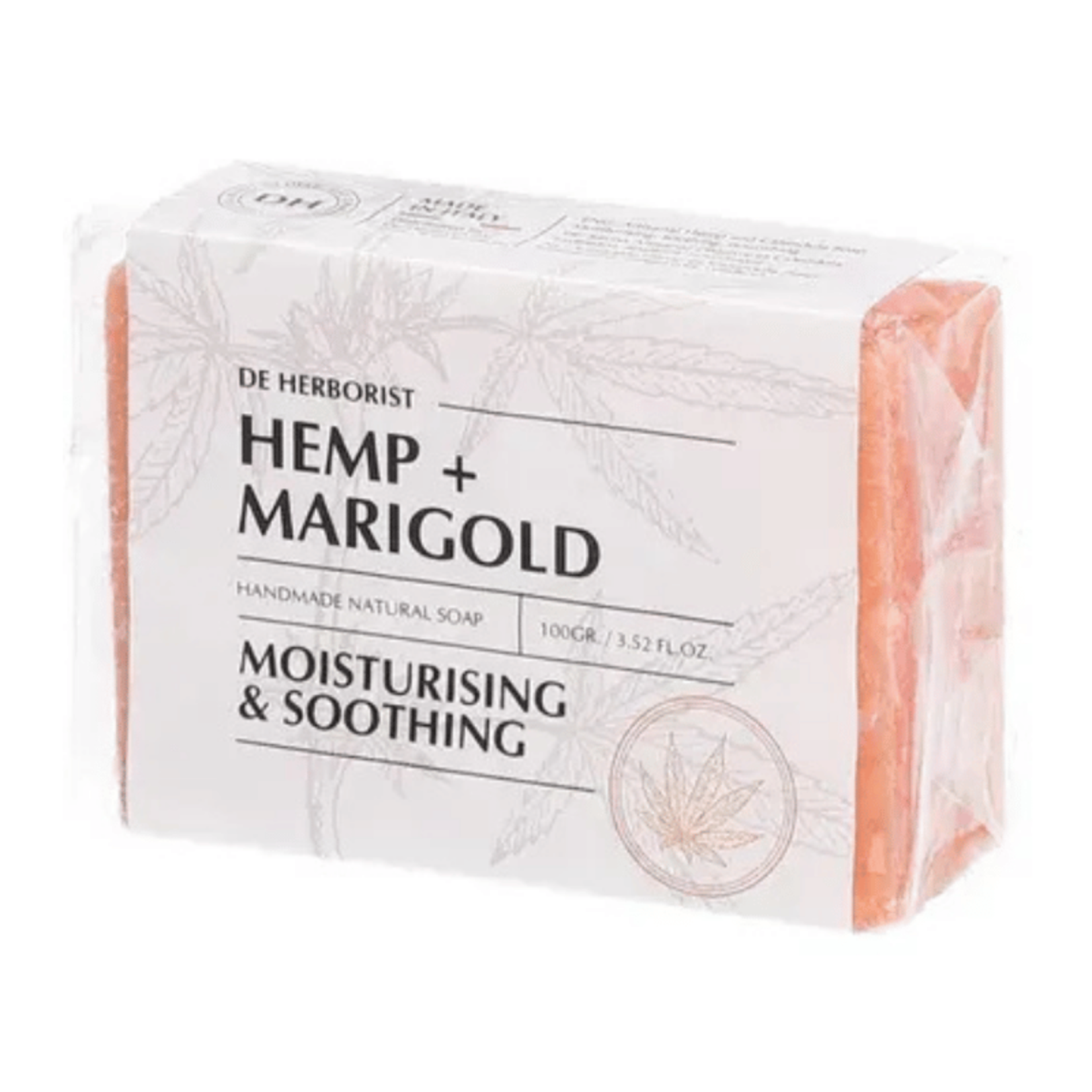 DE HERBORIST Natural Hemp Soap + Marigold | De Herborist | Verzachtende Zeep met Calendula & Hennep | 100% Natuurlijk