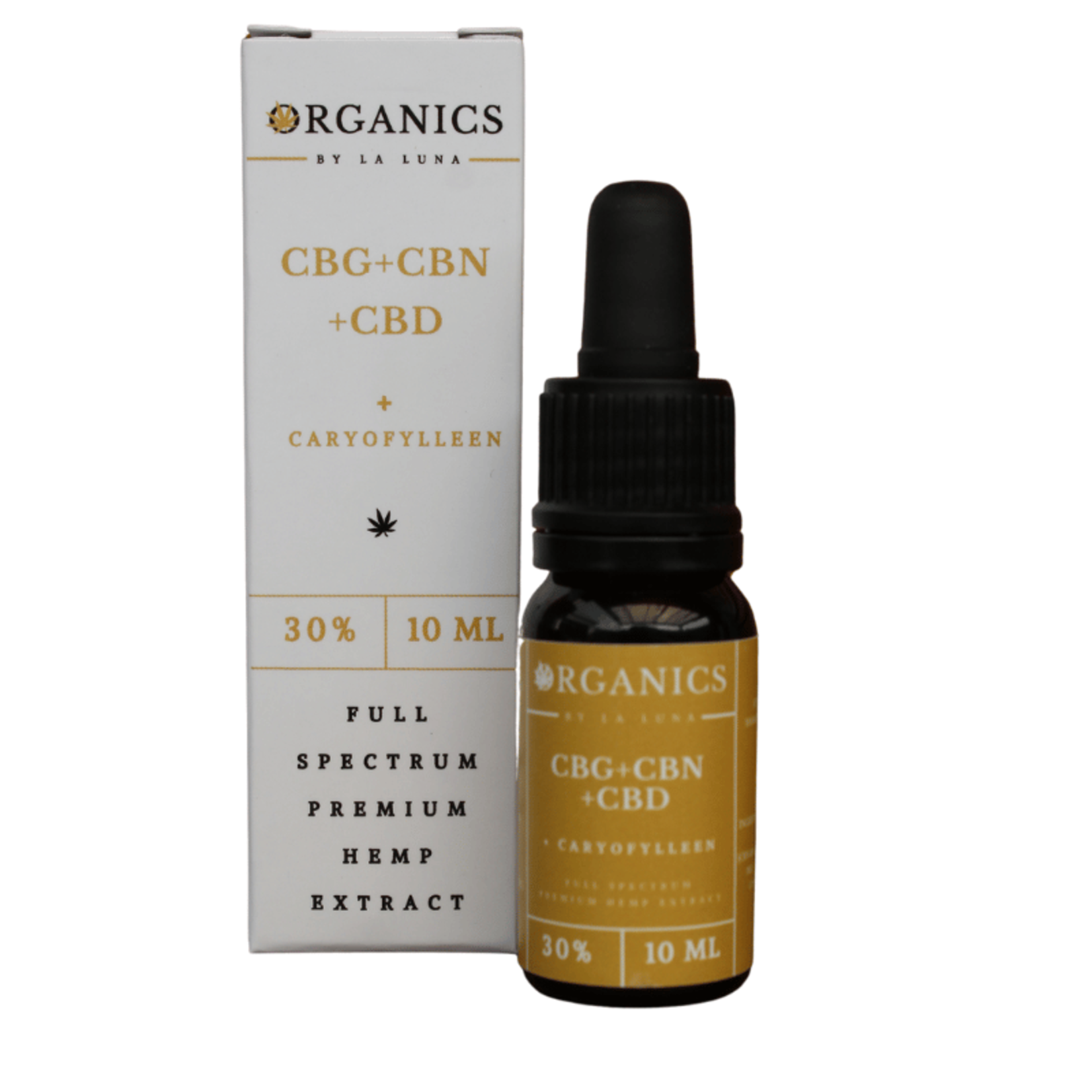 La Luna Organics Full-spectrum olie met 30% cannabinoïden en bèta-caryofylleen – 10 ml