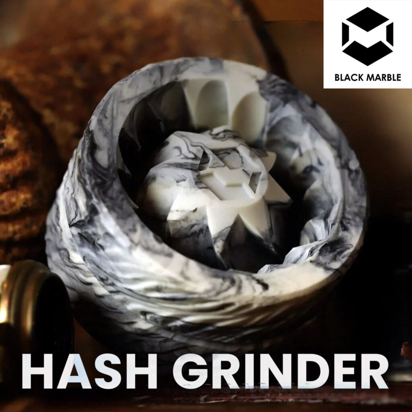 black marble MB3 Grinder à Haschisch – 2 Pièces – Design Ergonomique – Fabriqué aux Pays-Bas | BlackMarble