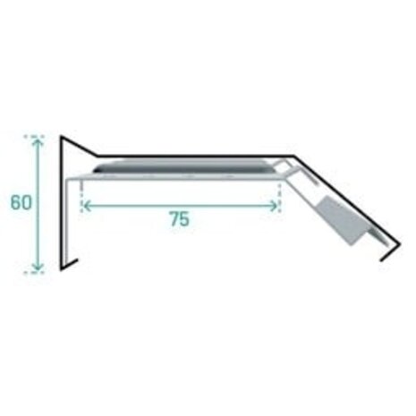 Blank Zink Buitenhoek zonder kraal | 90 graden | Kliksysteem Blank Zink Buitenhoek zonder kraal | 90 graden | Kliksysteem