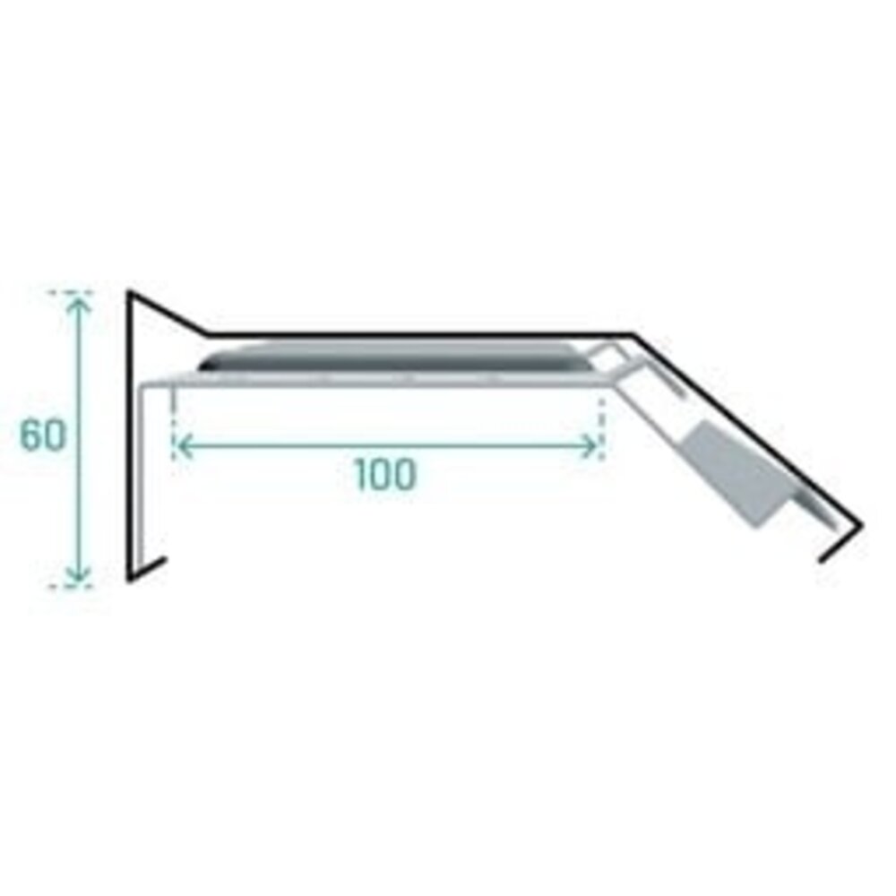 Blank Zink Buitenhoek zonder kraal | 90 graden | Kliksysteem Blank Zink Buitenhoek zonder kraal | 90 graden | Kliksysteem