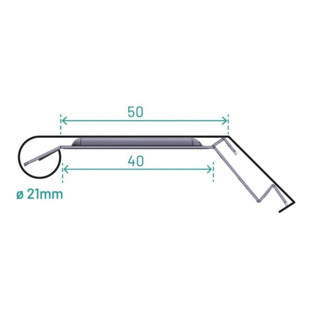 Blank Zinken Deklijst Met Kraal 21 mm| Kliksysteem Blank Zinken Deklijst Met Kraal 21 mm| Kliksysteem