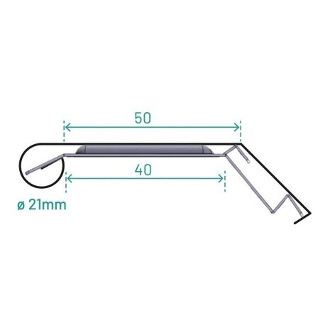 Blank Zinken Deklijst Met Kraal 21 mm| Kliksysteem Blank Zinken Deklijst Met Kraal 21 mm| Kliksysteem