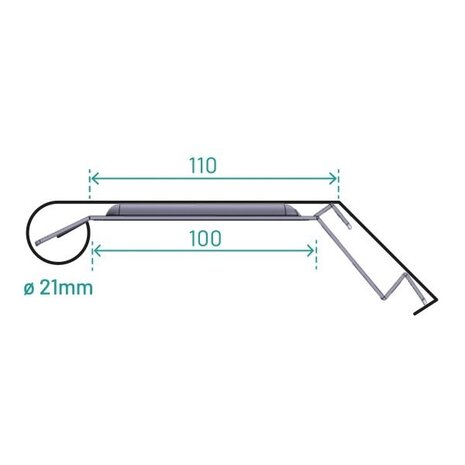 Blank Zinken Deklijst Met Kraal 21 mm| Kliksysteem Blank Zinken Deklijst Met Kraal 21 mm| Kliksysteem